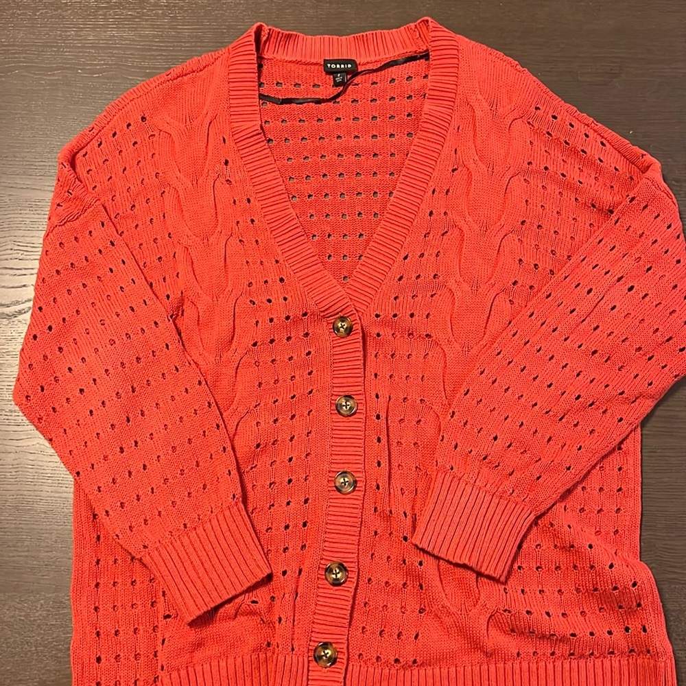 Torrid Red Cable Knit Sweater